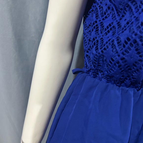 Suzy Shier Cobalt Blue Lace Mini Dress - Picture 3 of 6